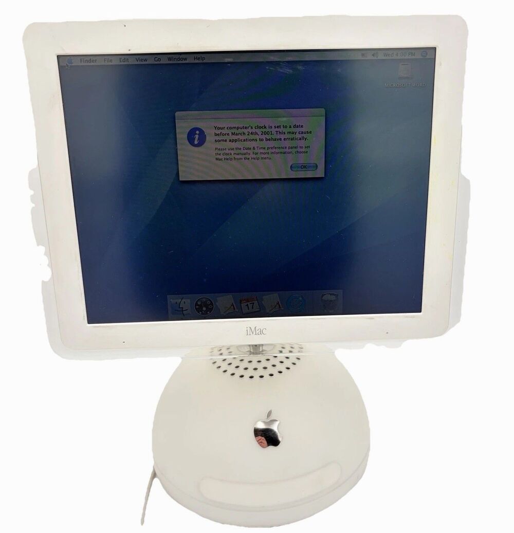 Apple iMac G4 17” Adjustable FLAT PANEL Mac M6498 1GHz 80GB Works Great